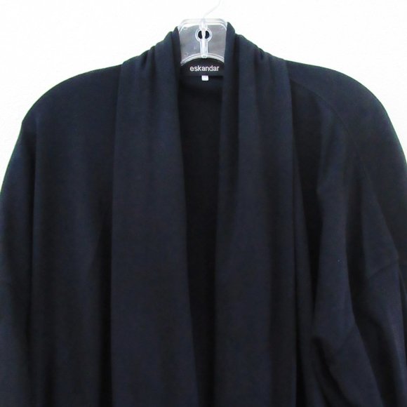 Black ESKANDAR 100% Pima Cotton Jacket, One Size, Very Good Condition - Picture 12 of 15